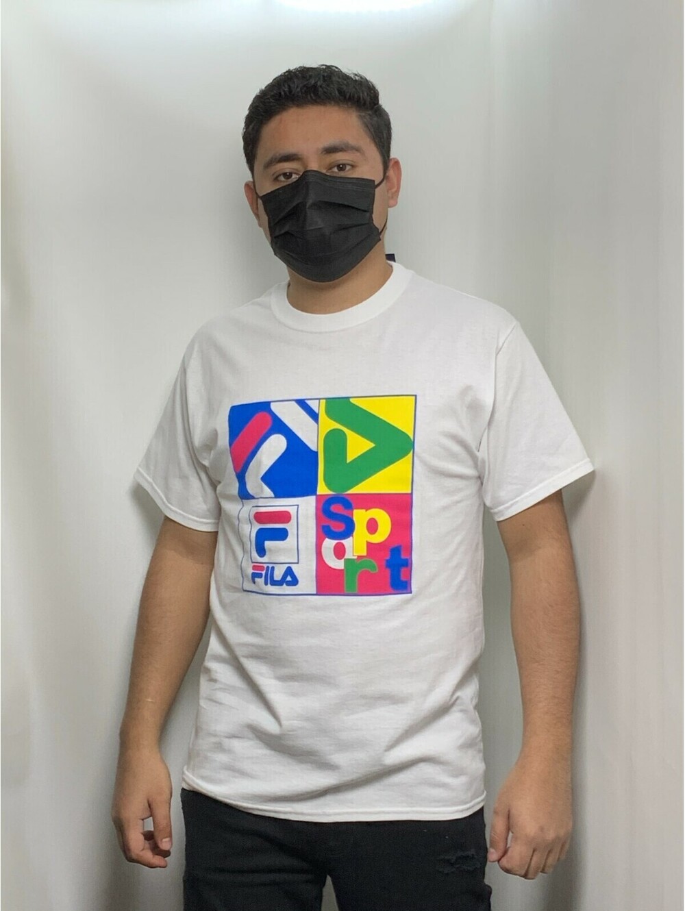 Men's Fila White | Multicolor Signature Short Sleeve Tee